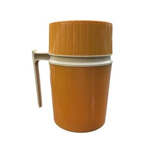 Vintage Orange Thermos with Handle